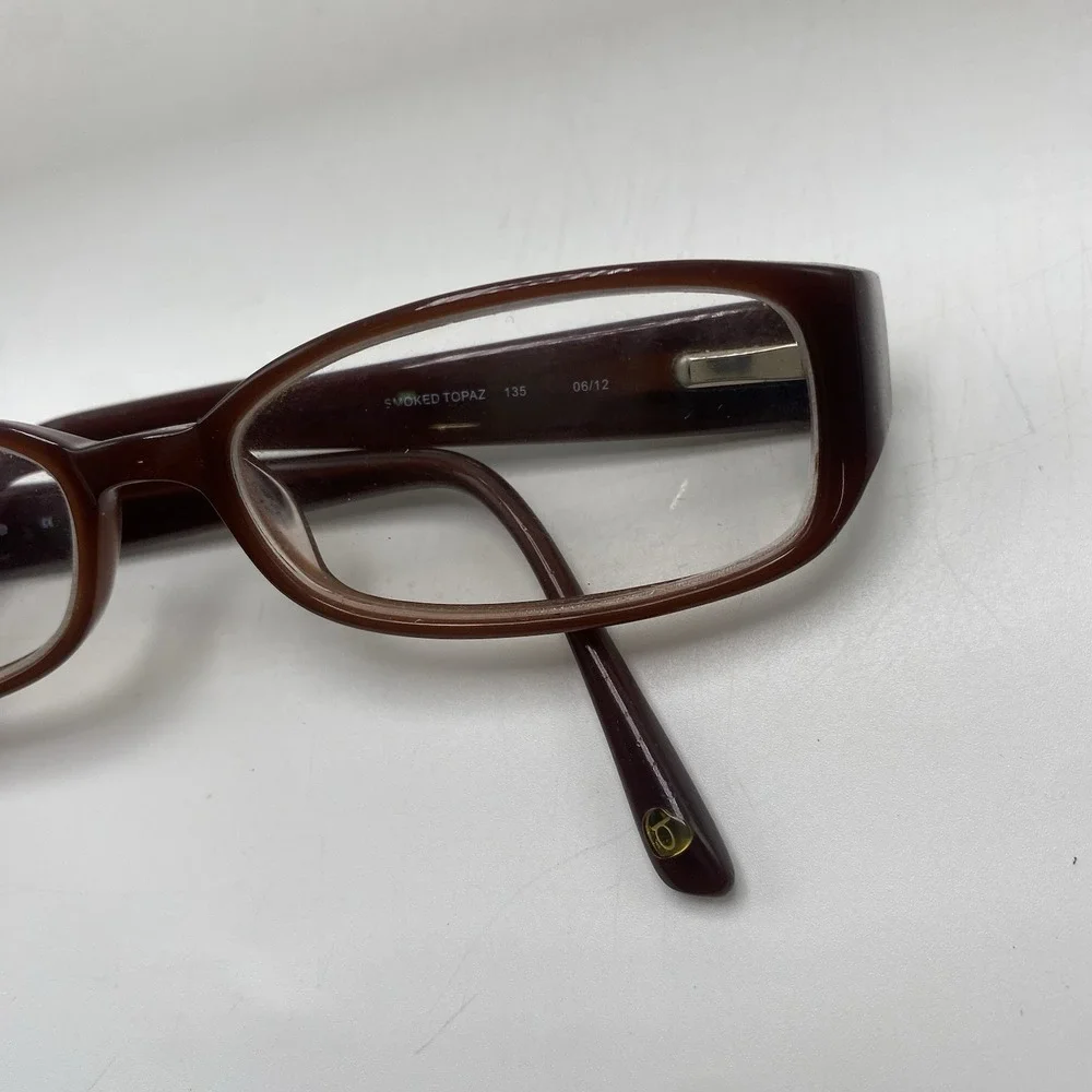 Bebe Eyeglasses Women FRAME ONLY Bejeweled 135 Smoked Topaz 728